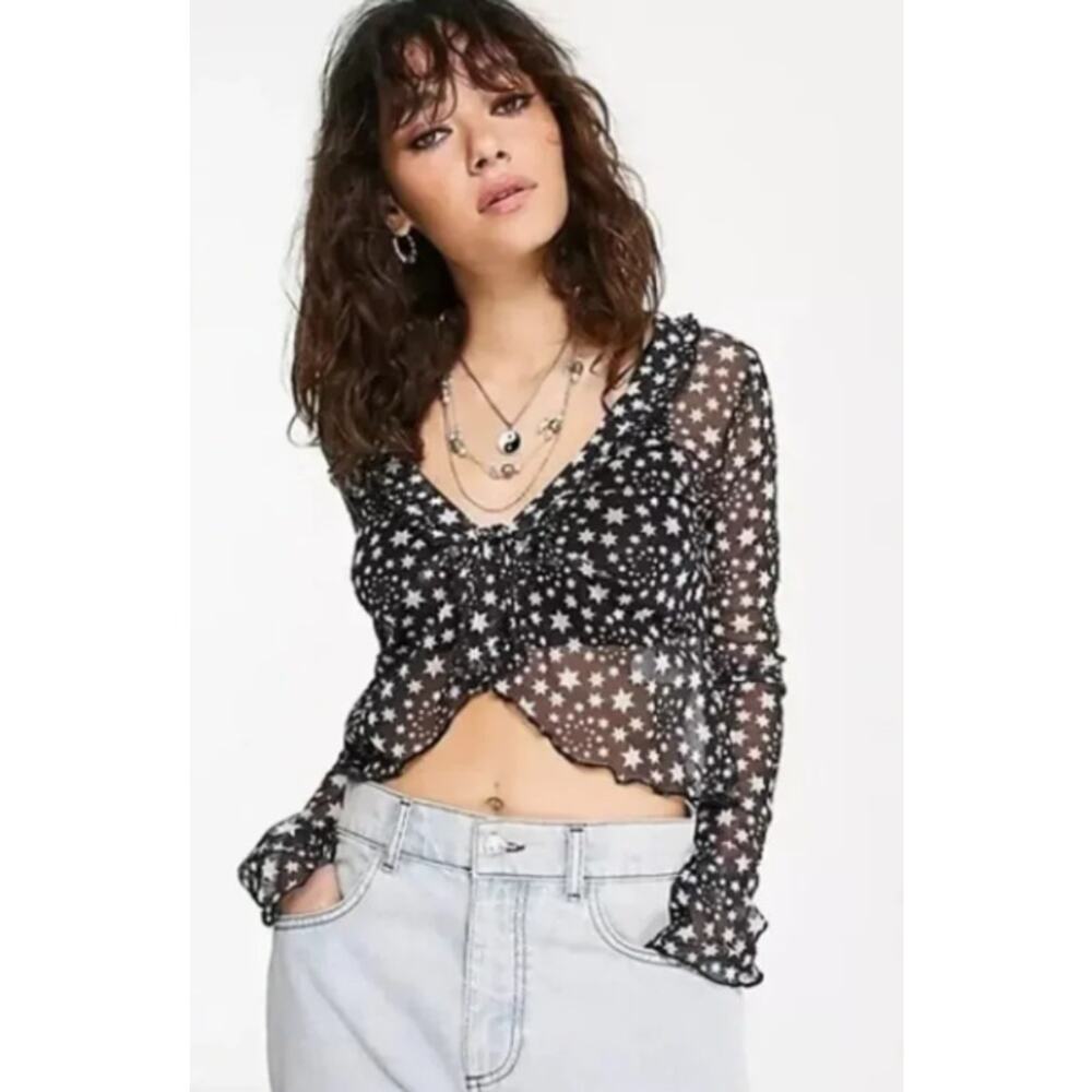 NEW! Free People 'Marne' Top in BLACK / WHITE (M)
